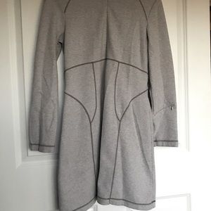 Athleta grey winter dress, thick soft jersey material, size Medium Petite